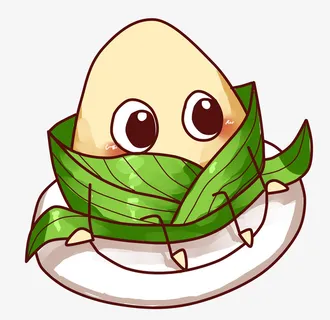 卡通手绘粽子粽叶免抠