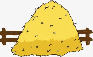 手绘涂鸦稻草堆免抠