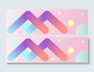 粉色彩色渐变简约大气banner高清