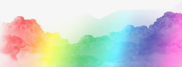 五颜六色效果山形状图免抠