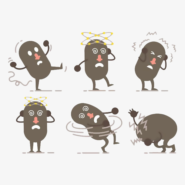 卡通眩晕的灰豆免抠