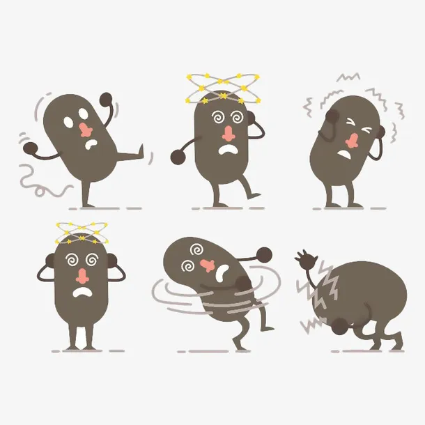 卡通眩晕的灰豆免抠