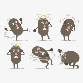 卡通眩晕的灰豆免抠