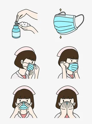 正确戴口罩方法免抠