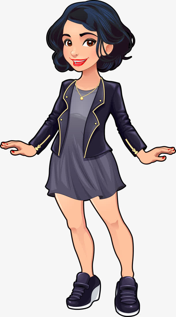 矢量美女插画免抠