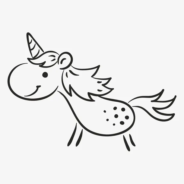 简笔独角兽免抠