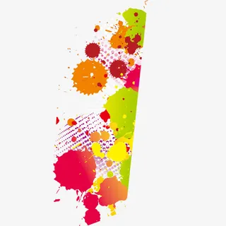 彩色墨迹效果矢量图免抠