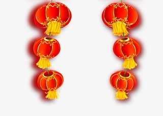 两串大红灯笼免抠