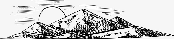 黑色山脉png素材图免抠