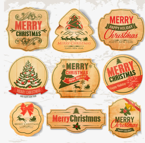 复古圣诞边框免抠