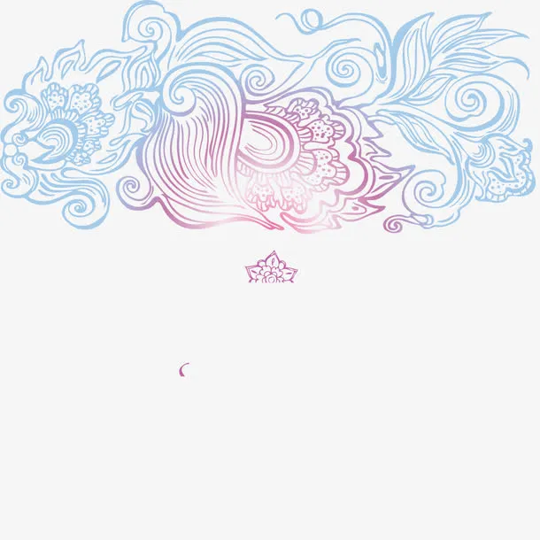 手绘花纹免抠