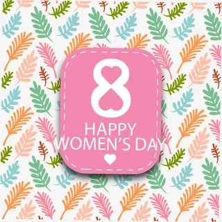 彩色清新妇女节贺卡矢量素材免抠