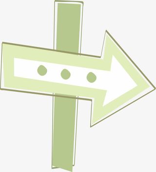 绿色箭头指示牌免抠