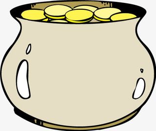 卡通金币坛子矢量免抠