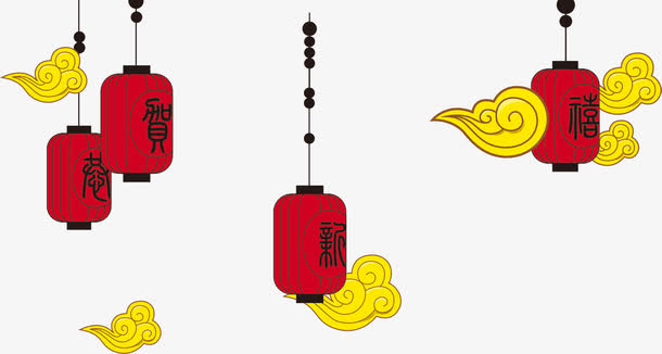 漂浮灯笼免抠