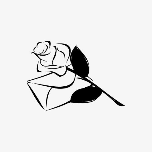 黑白爱情元素免抠