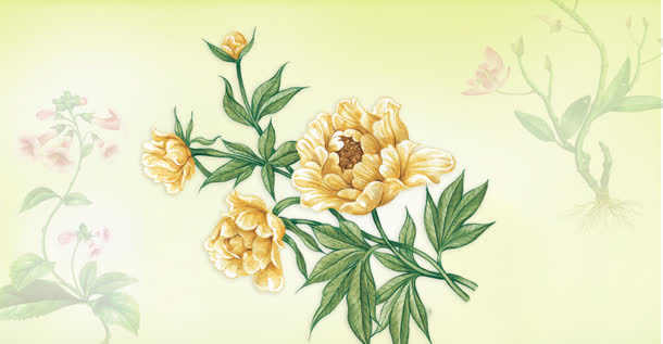 花朵背景壁画矢量元素图片