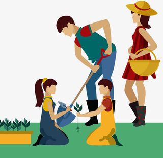 植树的孩子免抠