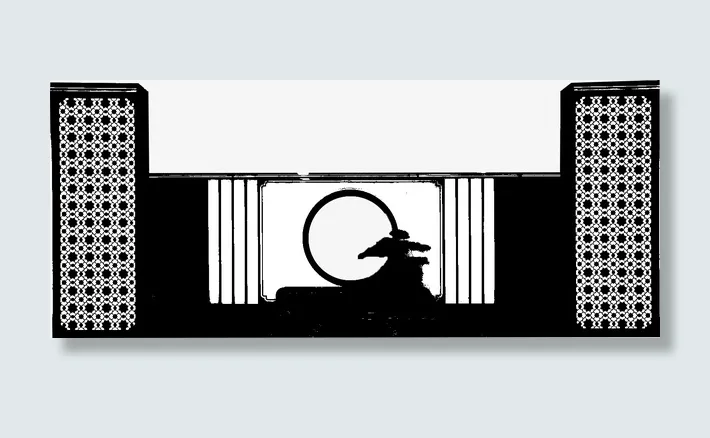 房地产中式大门免抠