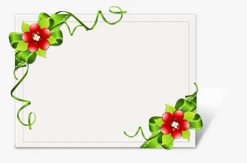 圣诞节白色方形贺卡免抠