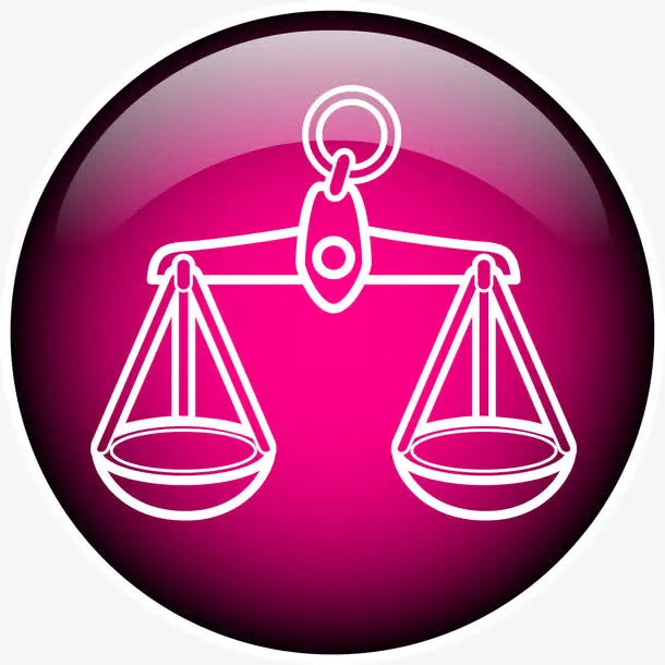 紫色线条天秤座免抠