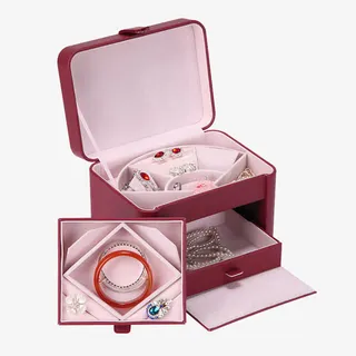 红色饰品收纳盒免抠