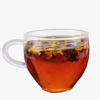 深红色雪菊花茶免抠