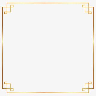 中式中国风边框 金色渐变边框元素免抠