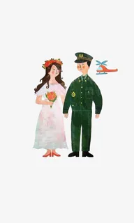 手绘结婚人物免抠