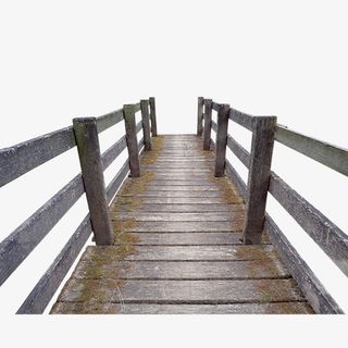 彩色木质装饰小桥装饰图免抠