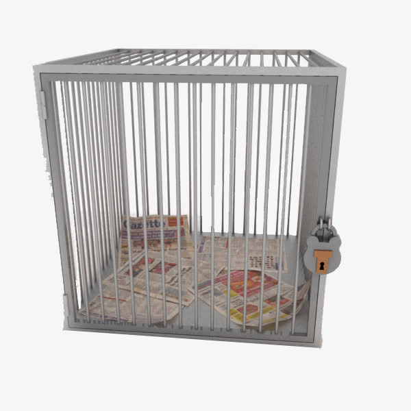 灰色封闭式铁笼子免抠