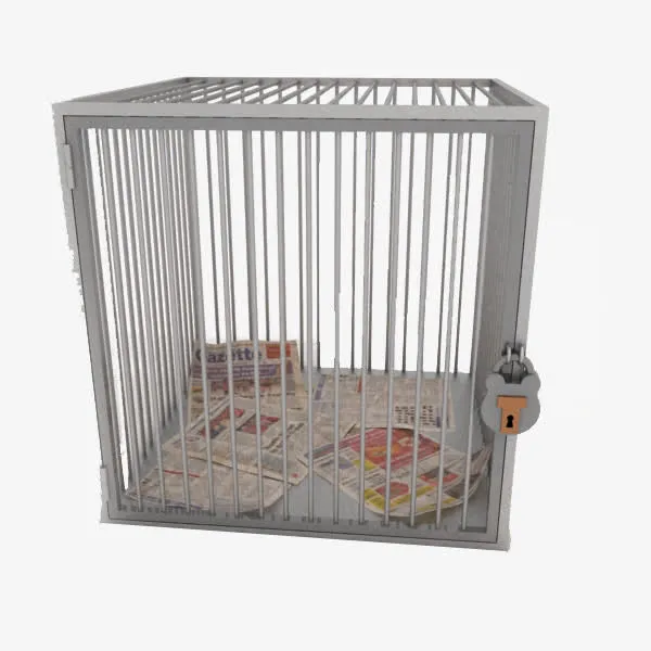 灰色封闭式铁笼子免抠