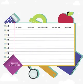 活页本上的课表免抠