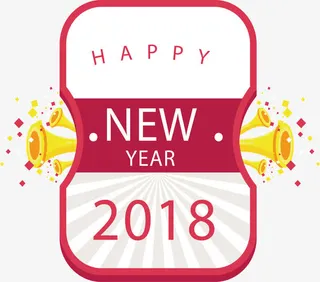红色新年标签免抠