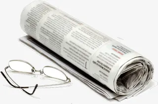 卷起来的报纸免抠