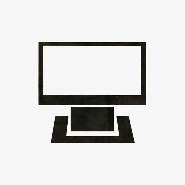 手绘黑色电视屏免抠