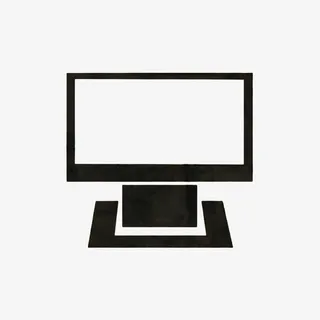 手绘黑色电视屏免抠