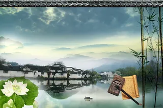 蓝天古风背景高清