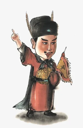 手绘卡通水浒英雄及时雨免抠