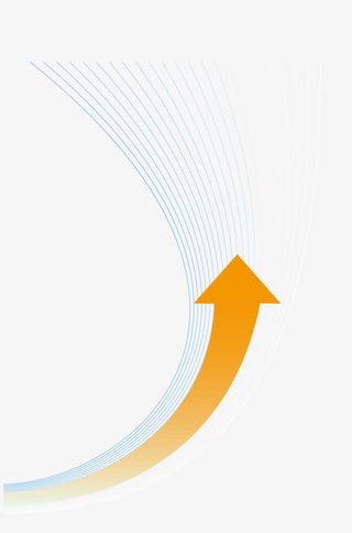 黄色卡通箭头蓝色曲线设计免抠