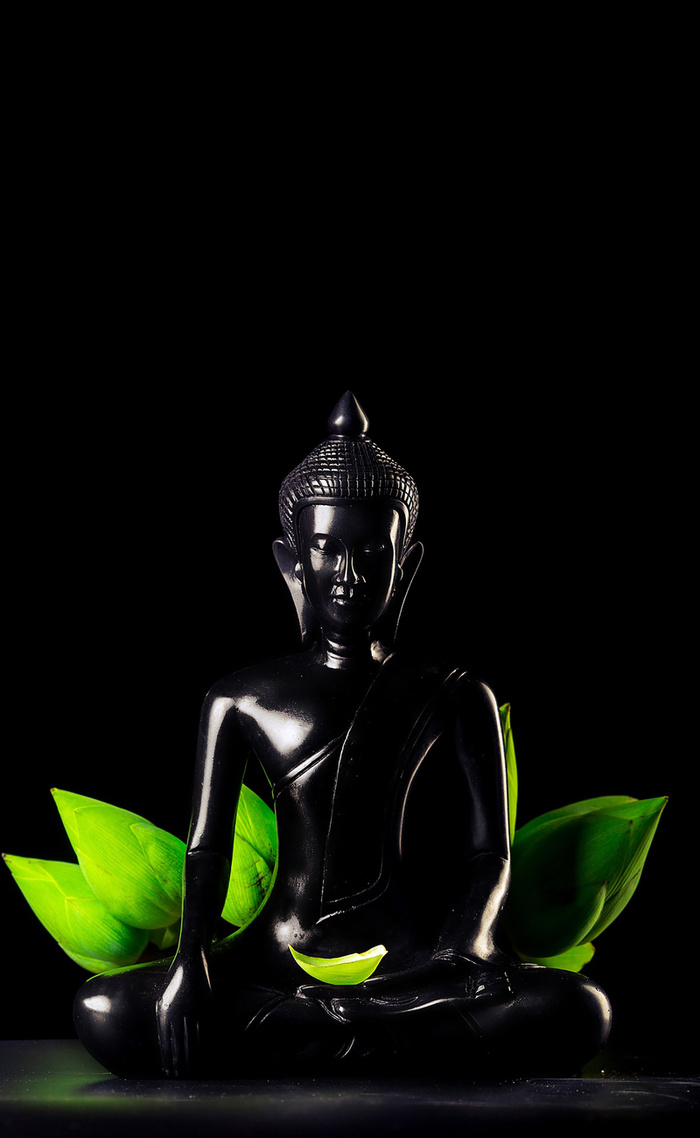 黑色菩提叶神圣背景高清