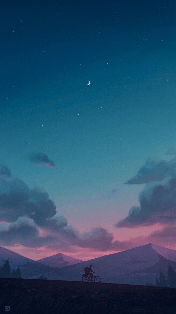 简约文艺夜空背景高清