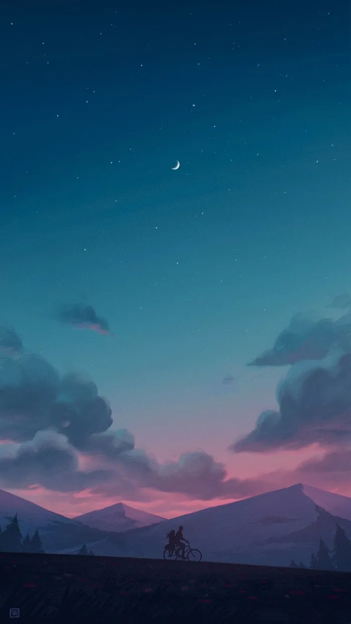 简约文艺夜空背景高清