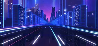 天猫科技蓝色建筑海报背景高清