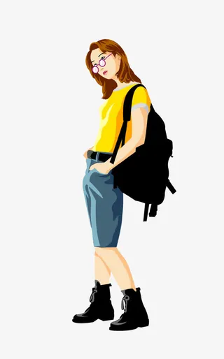 卡通人物手绘免抠