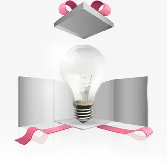 矢量手绘打开的礼盒免抠