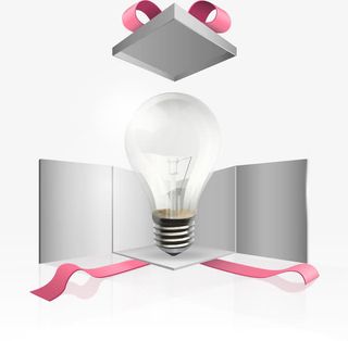 矢量手绘打开的礼盒免抠