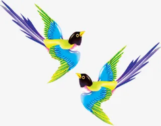 设计海报卡通效果飞鸟免抠