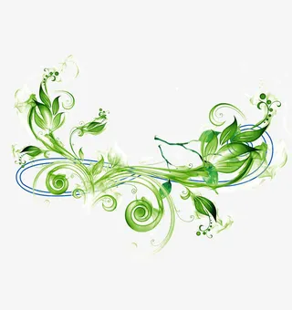 绿色花纹底纹免抠