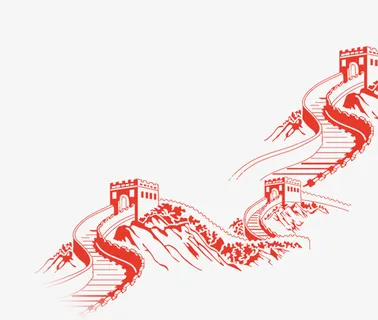 长城烽火台手绘装饰免抠装饰中国风元素 长城烽火台手绘装饰免抠装饰中国风元素